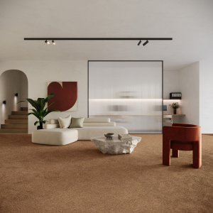 Moquette en polyester recyclé Re-cycle rouille terracotta - salon