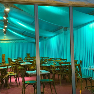 Coton gratté ignifugé couleur turquoise texture pour décor événementiel