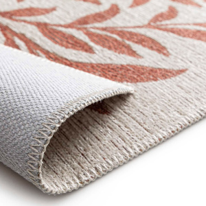 Tapis souple en tissu chenille recyclé Matcha Terracotta, revêtement souple replié