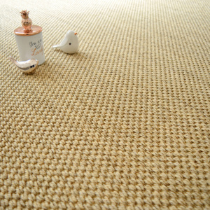 Tapis sur mesure Sisal Kidara grosses boucles naturel - vue de face