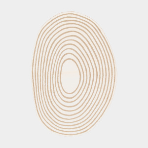 Tapis ovale organique en relief Circle Cercle crème et beige, au design  moderne avec ses teintes douces