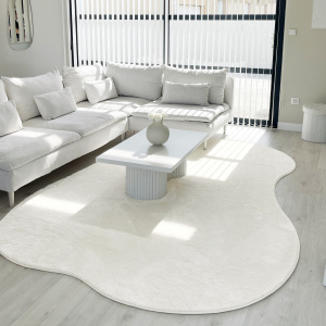 Tapis forme organique - Influence blanc crème - partenariat