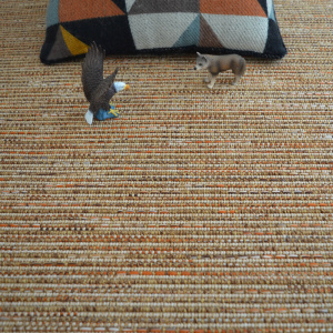 Tapis sur mesure Tissé plat Bornéo nature - Vue de face