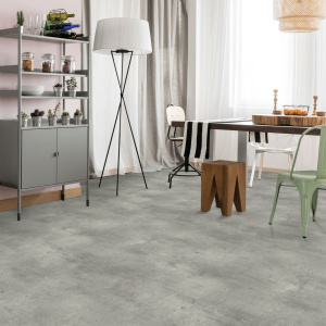 Sol Vinyle Textile Black Edition - Aspect béton griffé - Gris clair - Salon