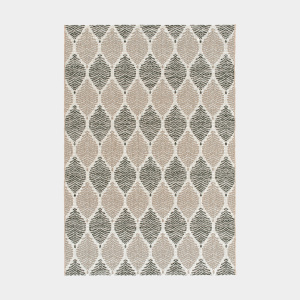 Tapis décoratif Essenza gris et beige, inspiration nature urbaine intérieure et extérieure