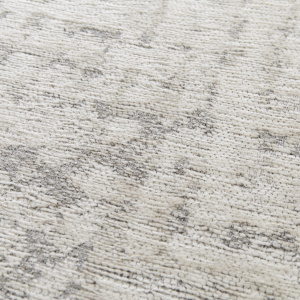 Tapis tissé en polyester recyclé et jute - Arun - Gris et crème - gros plan