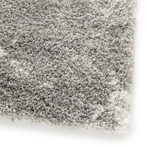 Tapis de salon à motif organique - Gris marbré - Veinage blanc - coin