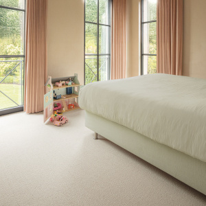 Moquette chambre à coucher pure laine vierge bouclée - Mallow - Nude