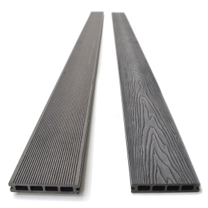 Lame terrasse en bois composite 2 côtés - Gris