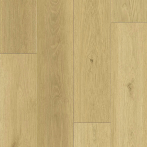 Parquet vinyle rigide Ultime - Lames XXL Forest à clipser en vue à plat, décor bois clair