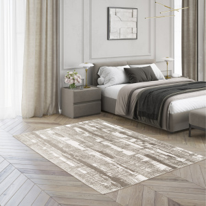 Tapis souple en matière recyclée - Legno - Brun - chambre