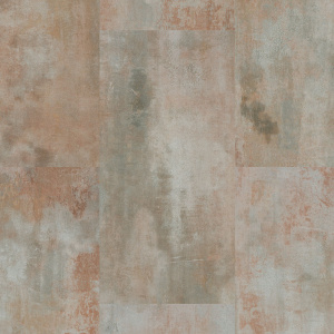 Zoom sur la texture effet métal rouillé marron des dalles PVC - Click à plat 0,55