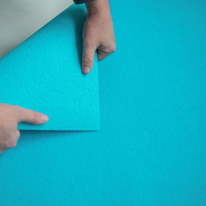 Vue sur le support de la moquette Orotex Revexpo Turquoise