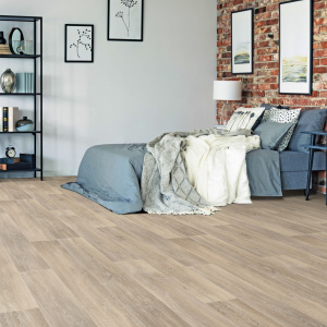 Sol Vinyle Envers Textile Harmonie - Aspect parquet chêne lin cérusé - chambre