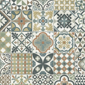 Zoom sur le décor carreaux de ciment du sol vinyle Sonipro - Carcassonne 472M U2SP2