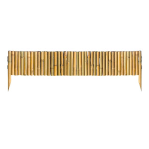 Bordure en bambou naturel pour jardin avec piquets d'ancrage intégrés pour une excellente stabilité