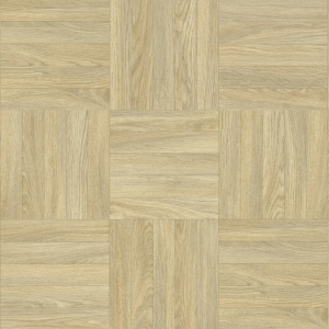 Gros plan sur le design rétro imitation parquet chêne clair style années 70
