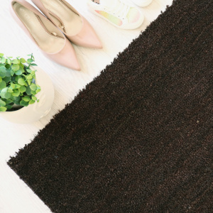 Tapis sur mesure Paillasson Brosse Coco 23mm - Brun - vue du dessus