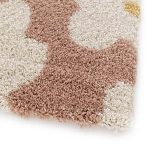Tapis fleurs maximalistes Apolline Rose, design floral XXL pour décoration de chambre ou salon