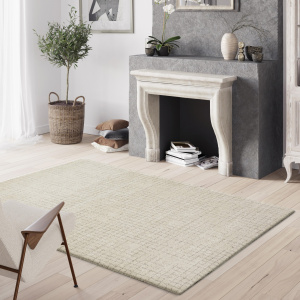 Tapis Nomadic Crème - Quadrillage - Ambiance cheminée