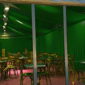 Coton gratté ignifugé couleur vert foncé utilisé en revêtement textile mural et plafond