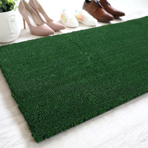 Tapis sur mesure Paillasson Brosse Coco 17mm - Vert - vue de loin