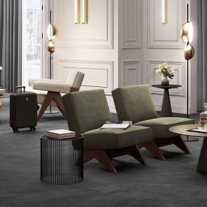 Moquette Sylon gris foncé dans un intérieur contemporain au style élégant