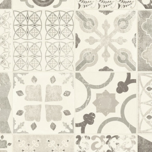 Décor du sol lino carreaux de ciment noir et blanc en impression haute définition