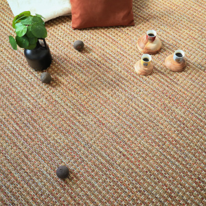 Tissé plat Népal natté multicolor rouge - vue de loin