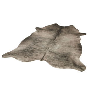 Tapis effet peau de vache - Paquerette - Grège - sur fond blanc