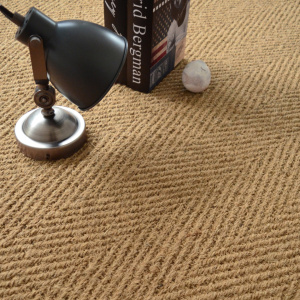 Tapis Coco Paravan chevron ganse coton marron - vue de près