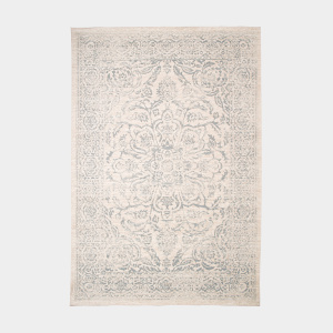 Tapis à motif oriental en tissu chenille recyclé Camélia gris