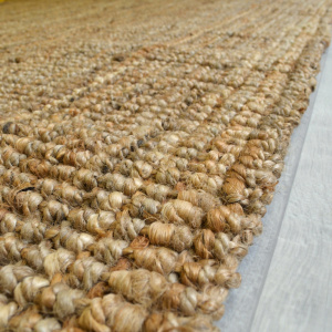 Tapis naturel Bohème en Jute - Macro tranche