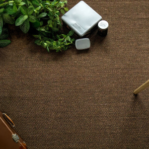 Sisal Tulum chocolat tissé 1/2 Panama, sol naturel durable pour salon ou bureau