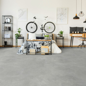 Sol Vinyle Textile Black Edition - Aspect marbre gris - Chambre