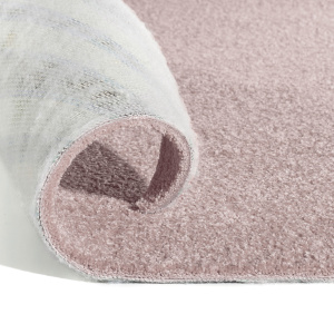 Moquette ultra douce Kawaii rose poudré, vue technique du revêtement en polyamide recyclé