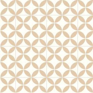 Revêtement de sol PVC Prestige Batitec - Magali T34 avec décor graphique beige et blanc inspiré des carreaux à motifs