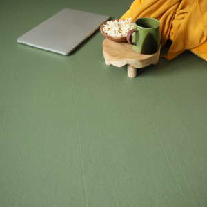 Sol Vinyle Résistance Pro - Parquet bois vintage peint - Vert - chambre