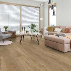 Lame vinyle - Gerflor Senso Unik - Madera natural dans un salon lumineux au style contemporain