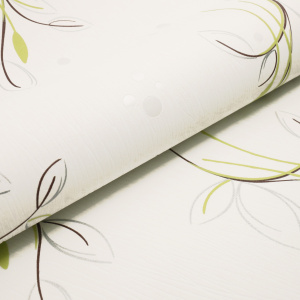Papier peint vinyle expansé sur intissé - Basique - Motif floral vert pois satiné - Rouleau