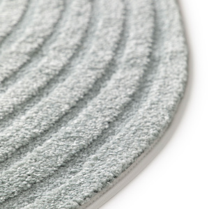 Bordure du tapis Circle Cercle gris bleuté, lignes douces et relief ovale