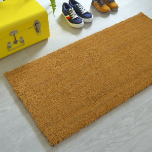 Tapis sur mesure Paillasson Brosse Coco 17mm - Écru - Vue de loin