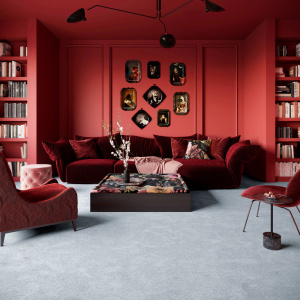 Moquette Pulse Couleur choisie pour une pièce au style feutré et élégant, apportant douceur extrême et confort enveloppant