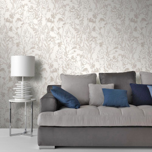 Papier peint expansé sur intissé - Japandi - Fleurs séchées - salon