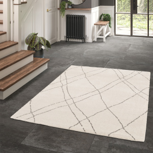 Tapis motif berbère - Aria - Blanc cassé - entrée