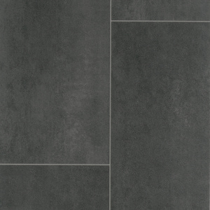 Sol Vinyle Textile Rénove effet carrelage minéral anthracite, détail des dalles et effets matière