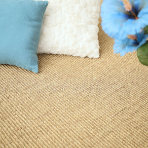 Détail du tissage sisal grosses boucles Cuba Orge en fibres naturelles au relief texturé