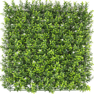 Mur végétal artificiel Jasmin blanc en plaque avec petites fleurs décoratives