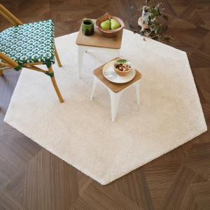 Tapis de salon design hexagonal Touch - Beige clair