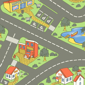 Tapis sur mesure Vinyle pour les enfants - Circuit de voiture City